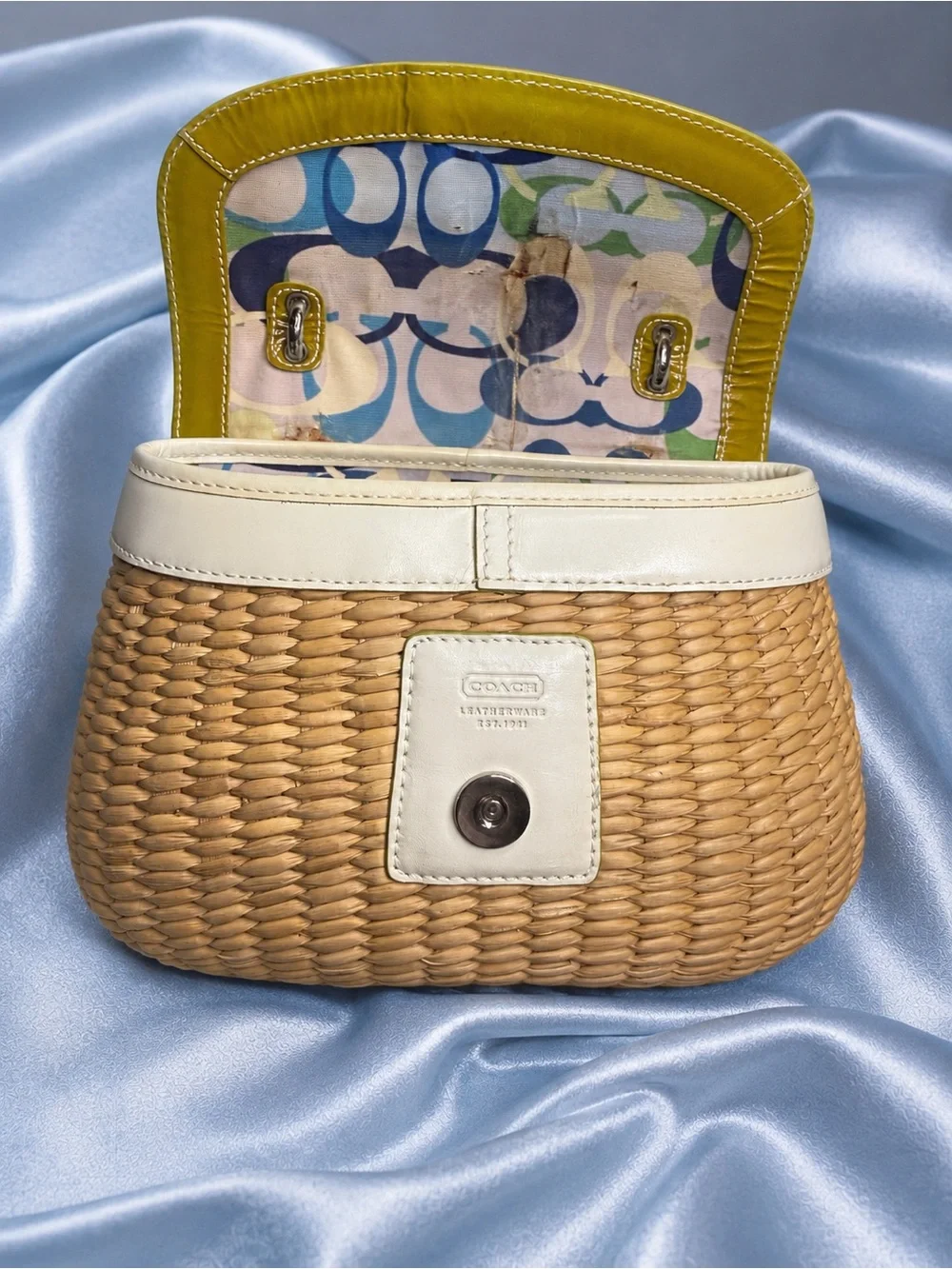 Coach A04K-6272 Vintage Hobo Straw Woven Hand Bag Limited Edition - Picture 7 of 11